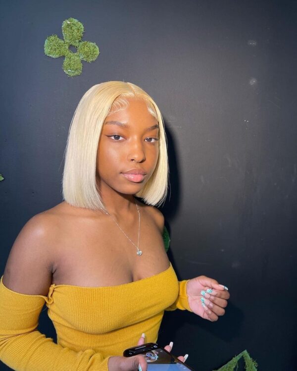 blonde straight hair bob wig
