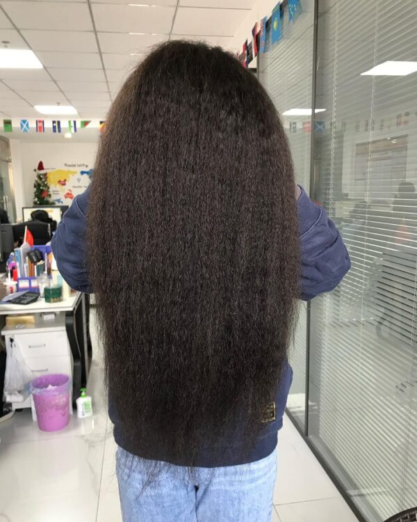 kinky straight lace front wig