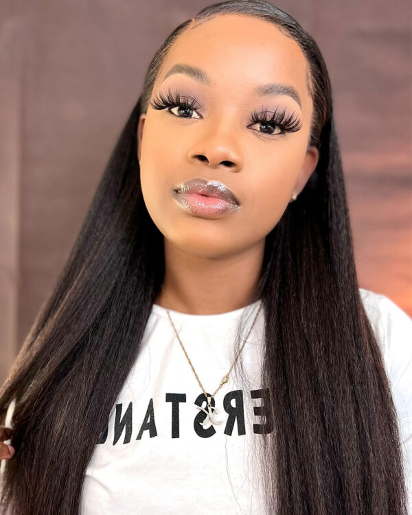 kinky straight lace front wig