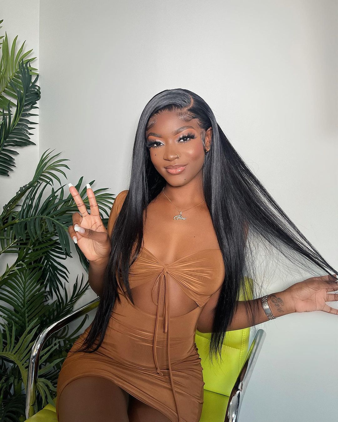 straight hair lace front wig