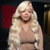 613 blonde color lace front wig
