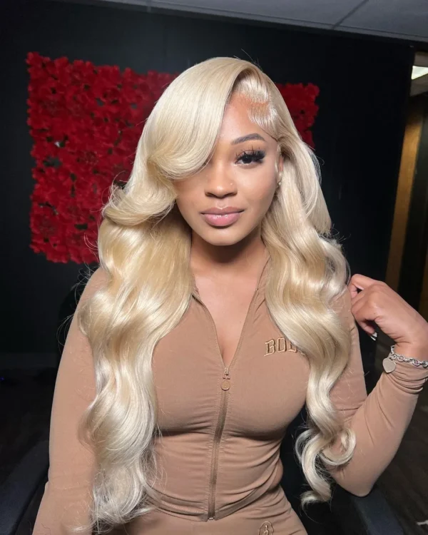 613 blonde color lace front wig