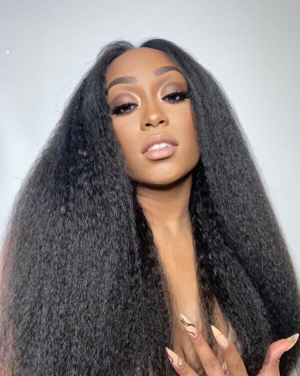 kinky straight lace closure wig