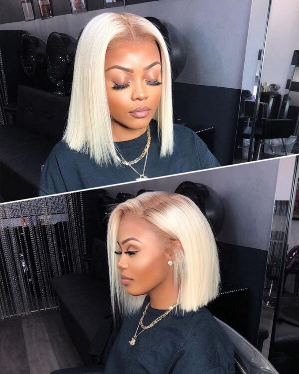 straight hair blonde lace wig