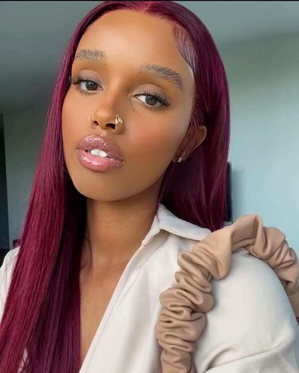 99J burgundy straight hair lace wigs