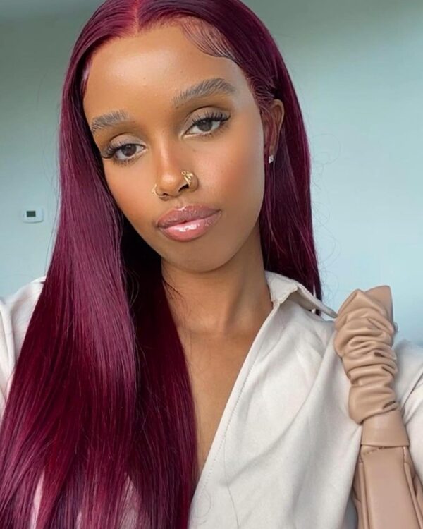 99J burgundy straight hair lace wigs