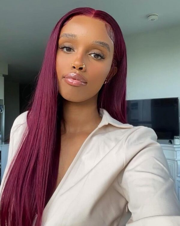 99J burgundy straight hair lace wigs