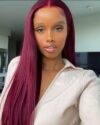 99J burgundy straight hair lace wigs