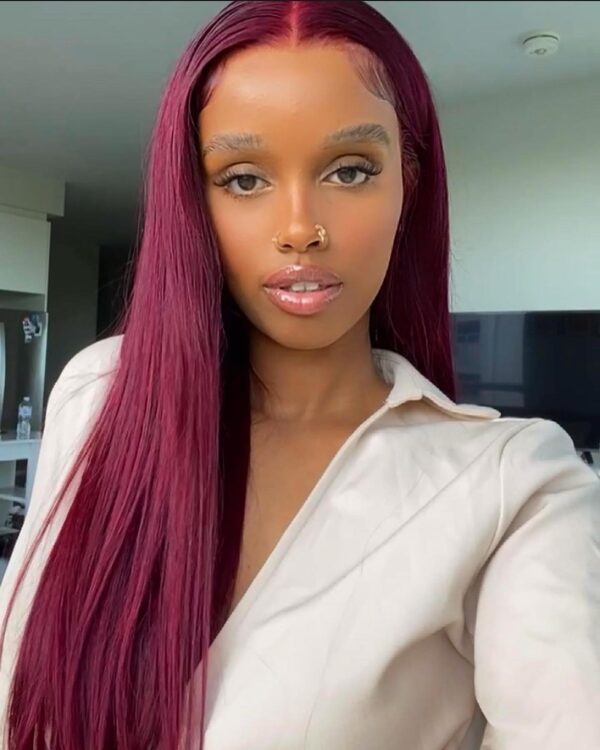 99J burgundy straight hair lace wigs