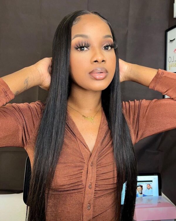 straight hair v part wig