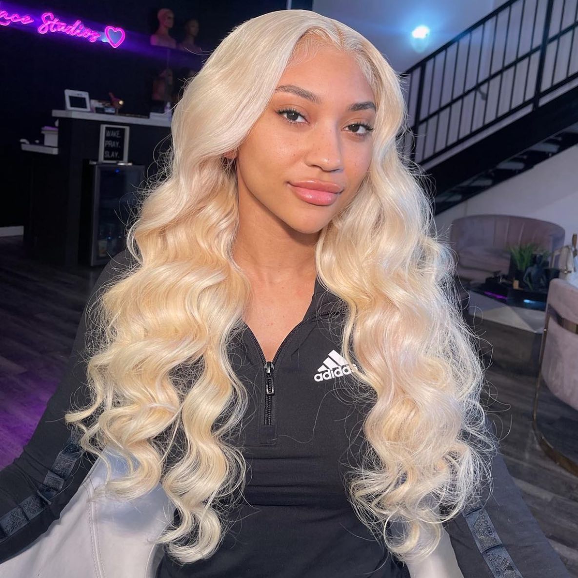 613 blonde color body wave lace front wigs