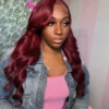 Burgundy Color Body Wave Lace Front Wig